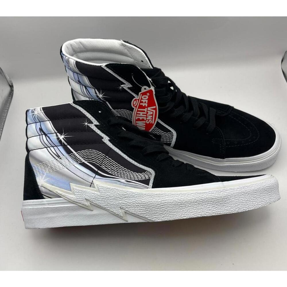 Vans Sk8-Hi Lightning Bolt Sneaker Mens 11.5 Black White NWT